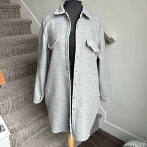 Ellison Grey Long Sleeve Shacket SZ M